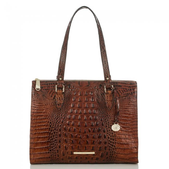 Brahmin Anywhere Leather Tote Handbag | Pecan Melbourne ID:Brahmin-202794