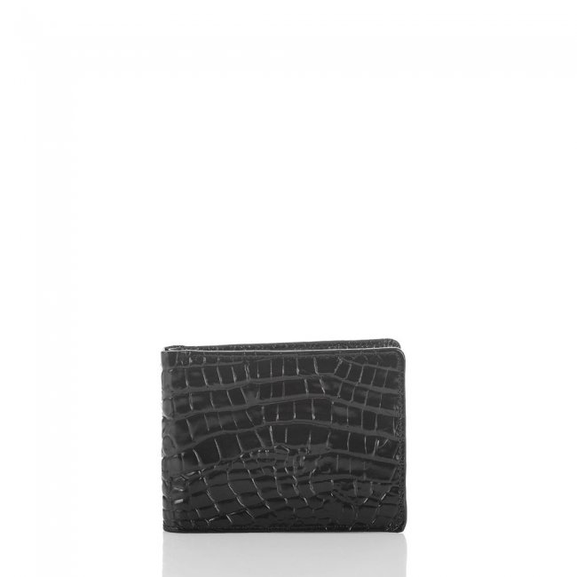 Brahmin Black Leather Billfold Wallet | Black Melbourne ID:Brahmin-203550