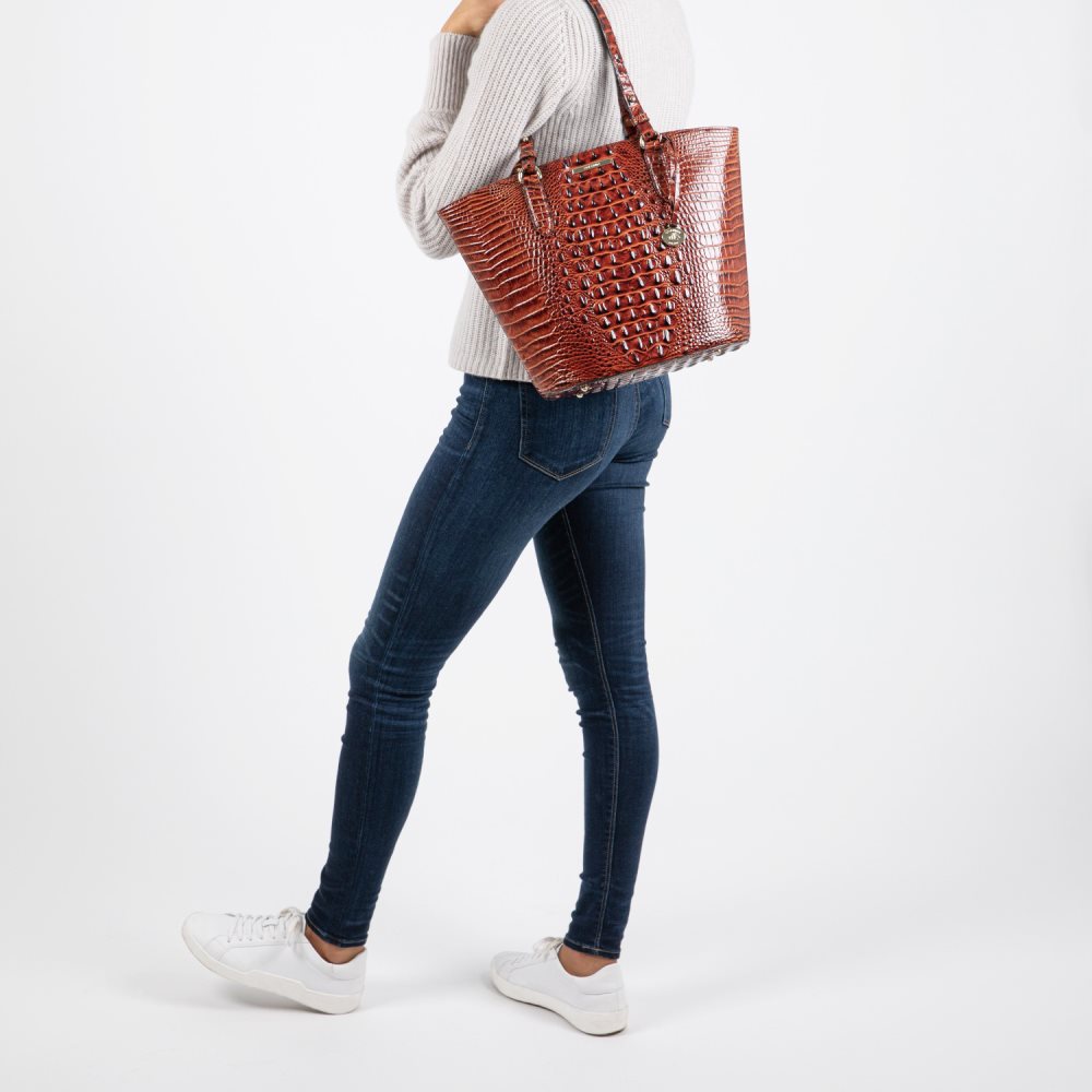 Brahmin Medium Bowie Praline Plaza ID:Brahmin-202767
