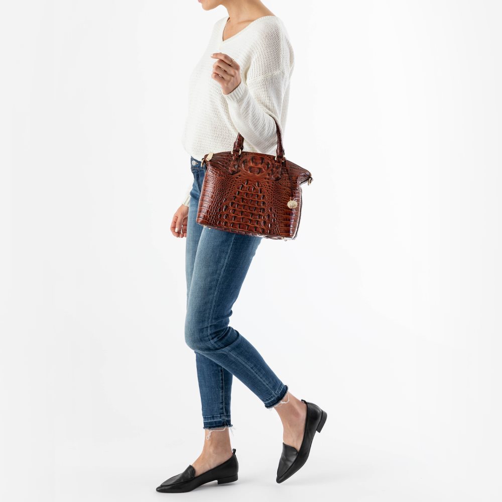 Brahmin Purple Leather Duxbury Satchel | Ultraviolet Ombre ID:Brahmin-203049