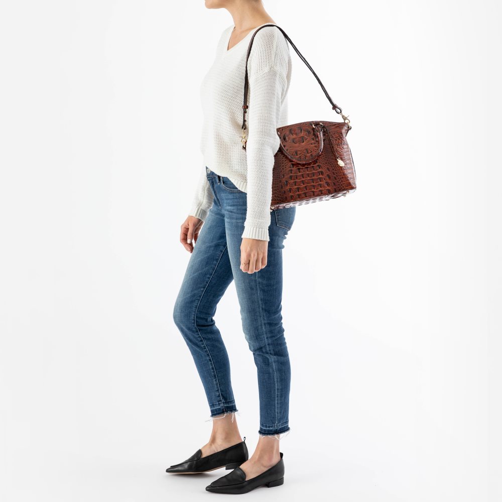 Brahmin Purple Leather Duxbury Satchel | Ultraviolet Ombre ID:Brahmin-203049