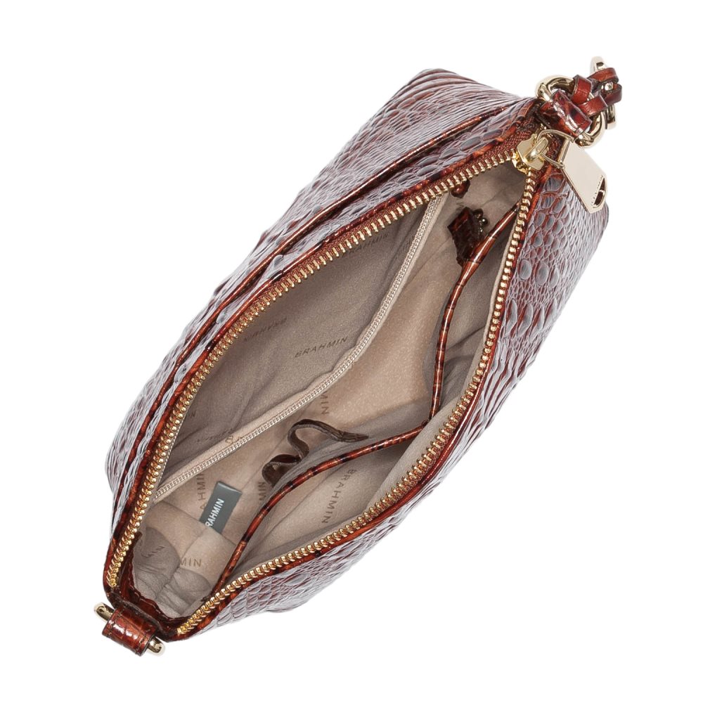 Brahmin Mini Duxbury | Mini Brown Leather Satchel Handbag ID:Brahmin-203383