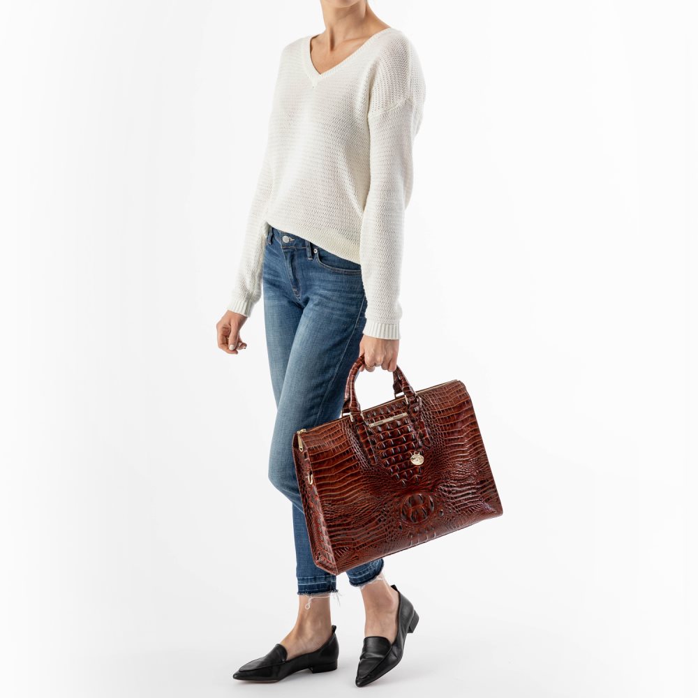 Brahmin Business Tote Whiskey Topsail ID:Brahmin-202606
