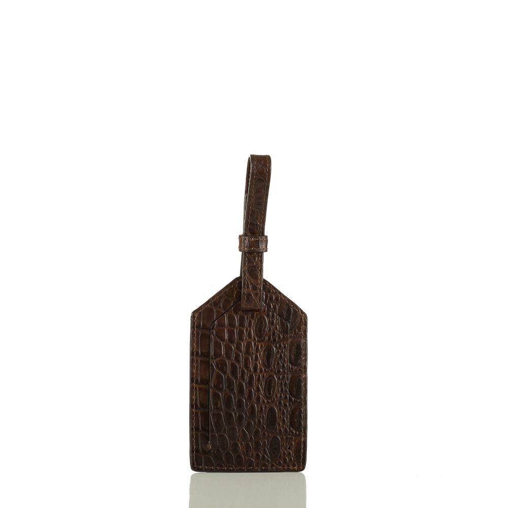 Brahmin Mens Luggage Tag Cocoa Brown Vintage Melbourne ID:Brahmin-202646