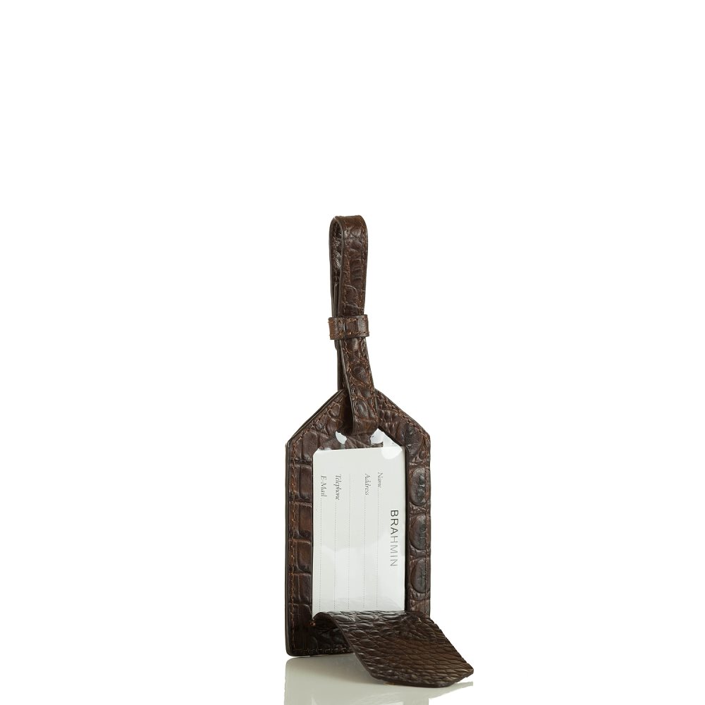 Brahmin Mens Luggage Tag Cocoa Brown Vintage Melbourne ID:Brahmin-202646