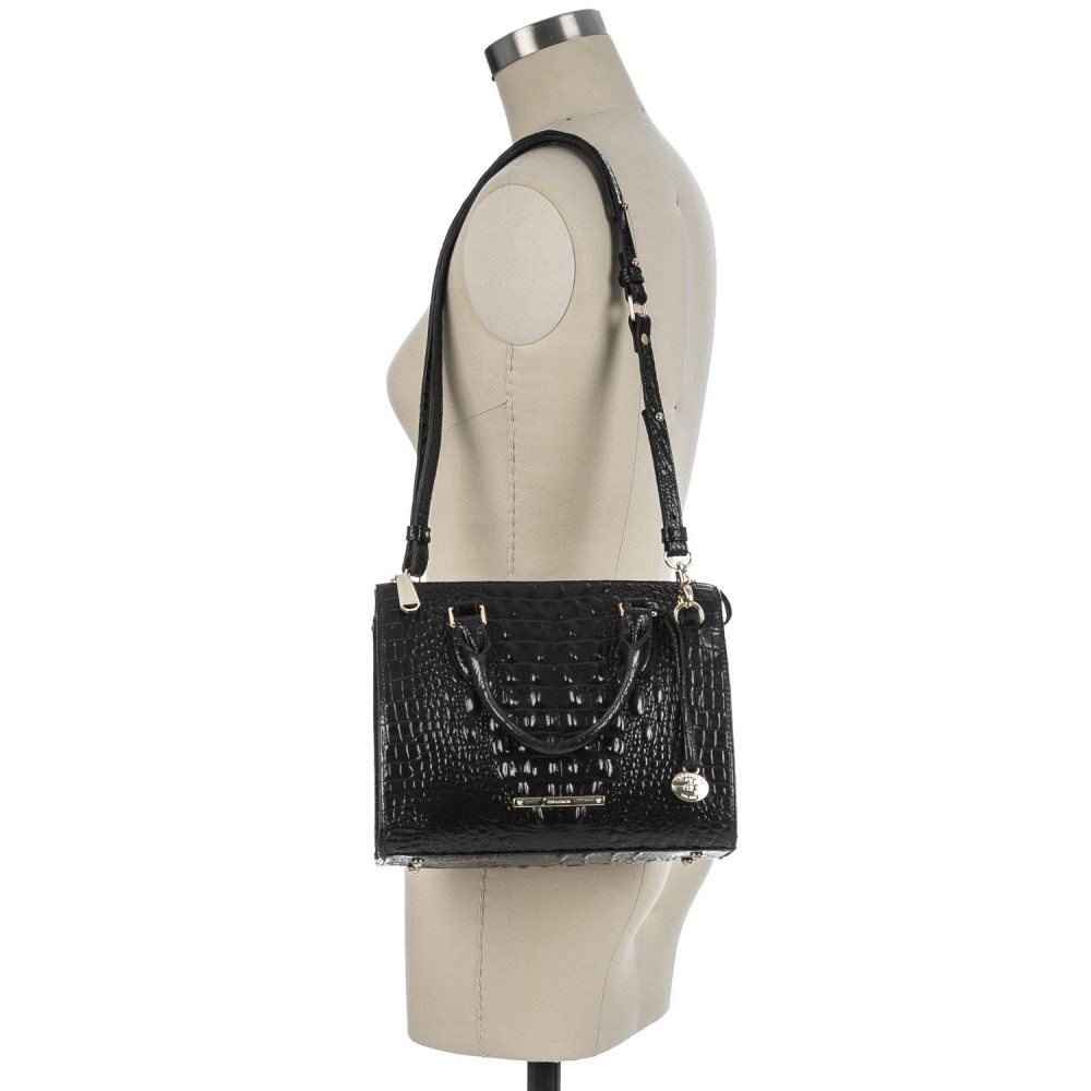 Brahmin Anywhere Convertible Black Satchel Handbag ID:Brahmin-203106