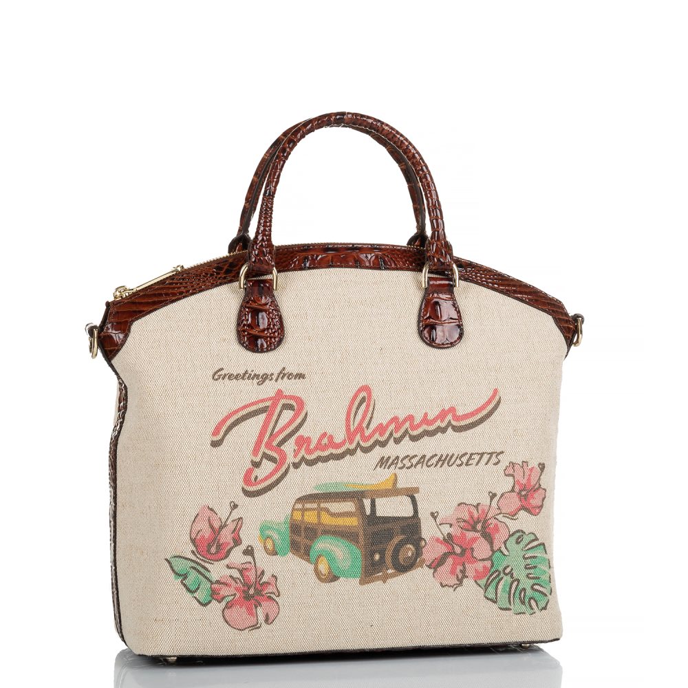 Brahmin Large Duxbury Satchel Pecan Pipa ID:Brahmin-202548