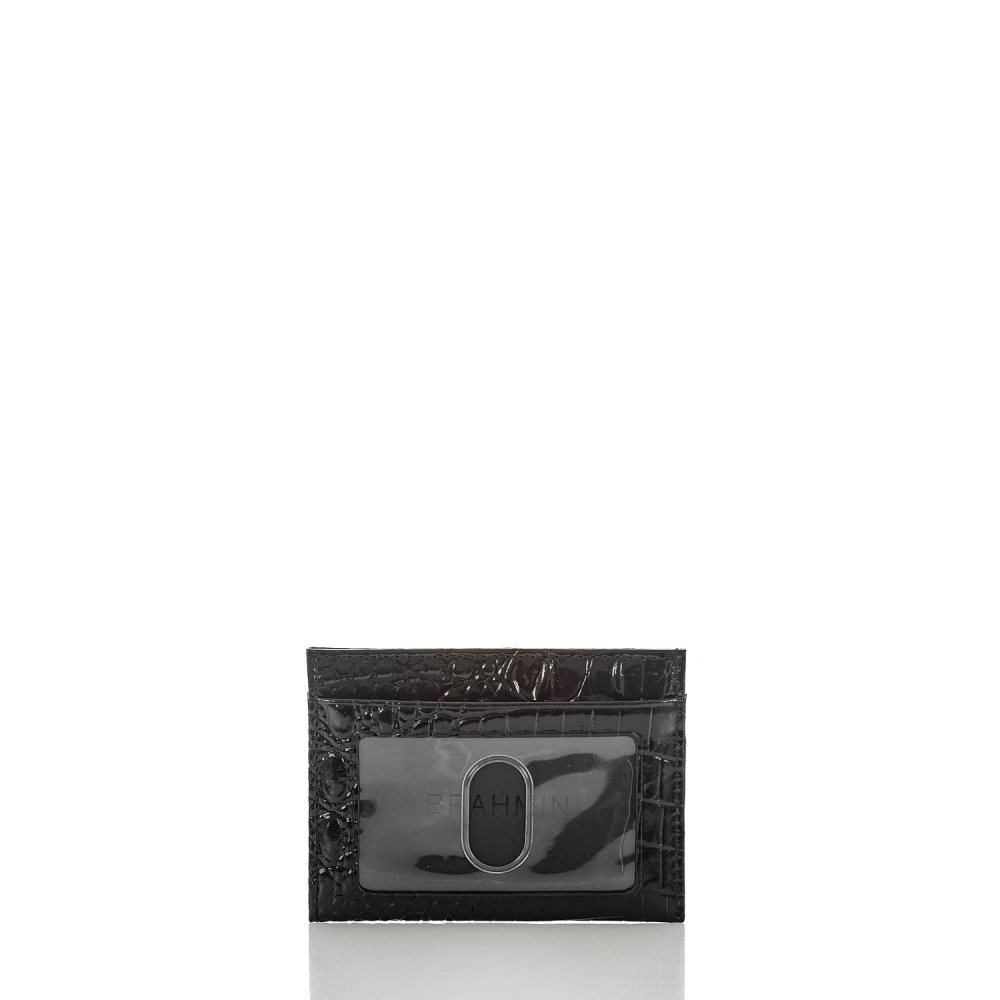 Brahmin Charlie Leather Card Case Wallet | Black Melbourne ID:Brahmin-202650
